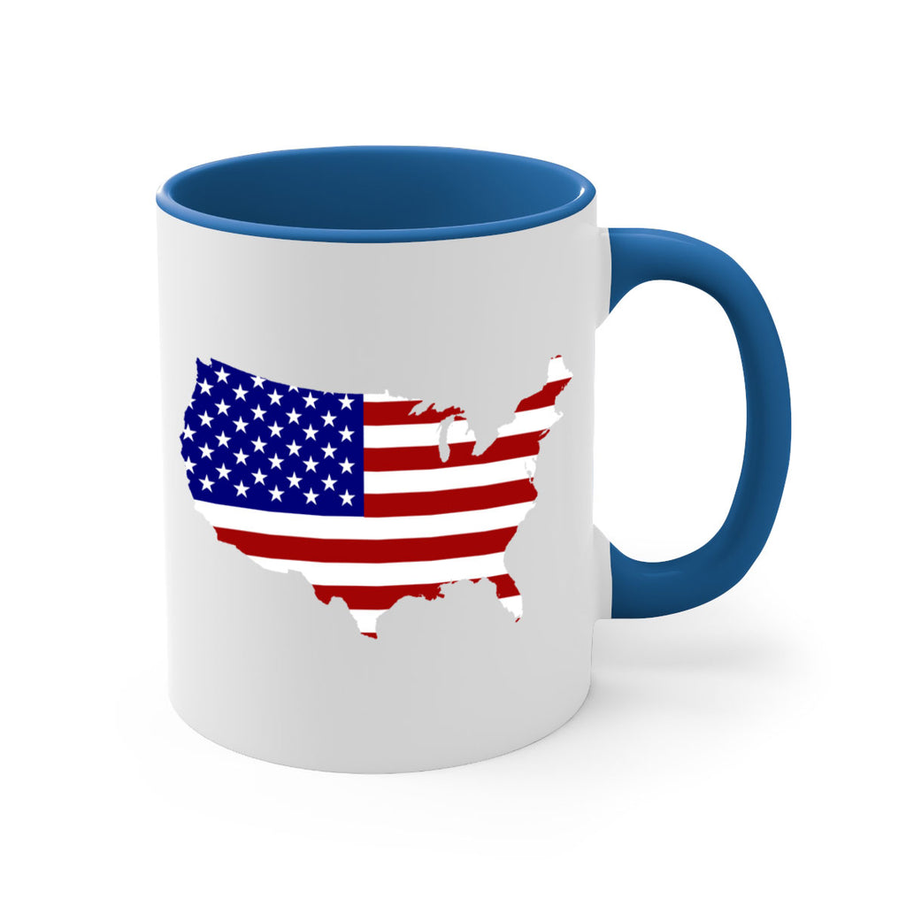 Flag With Map Style 50#- 4th Of July-Mug / Coffee Cup