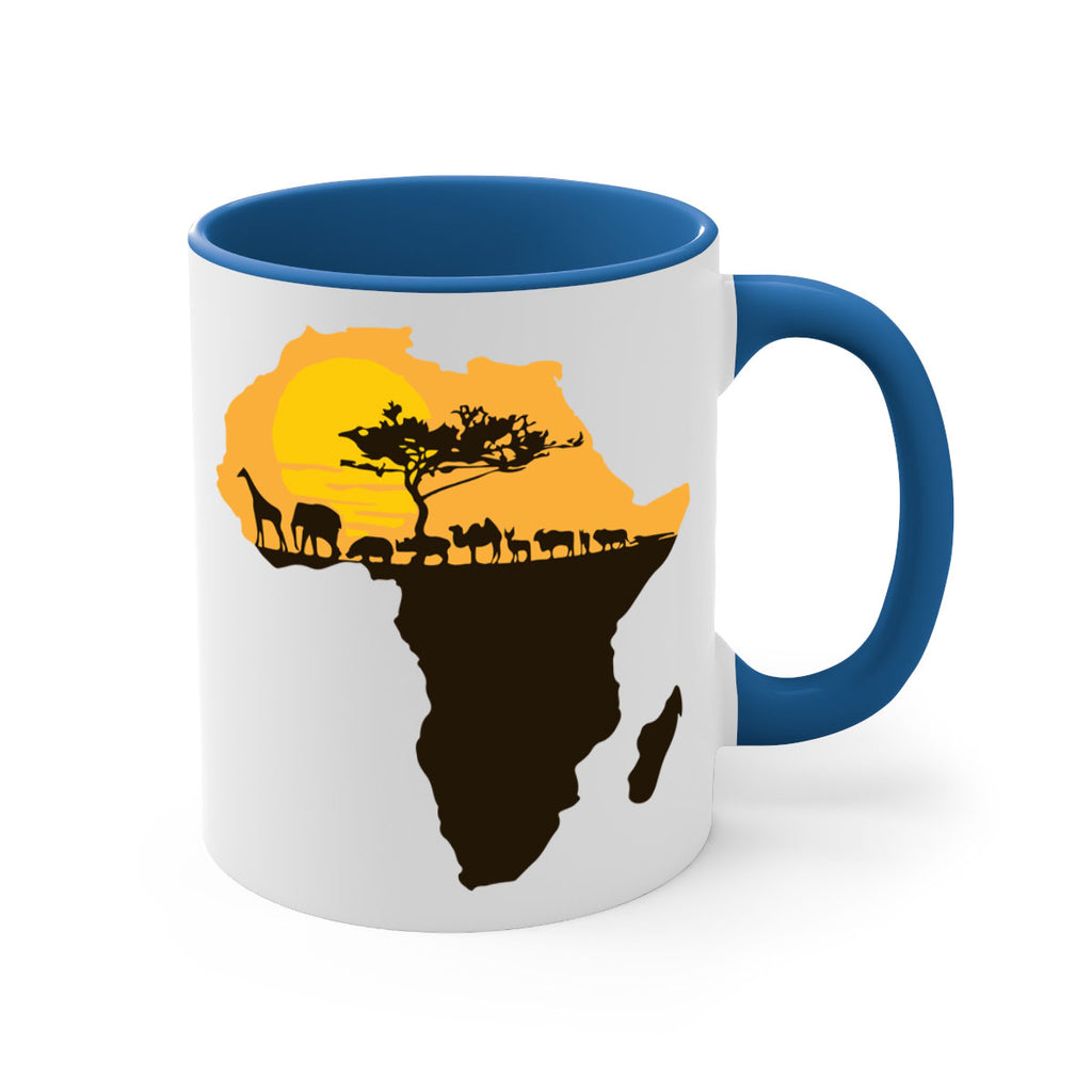 africa with animals- black words - phrases-Mug / Coffee Cup