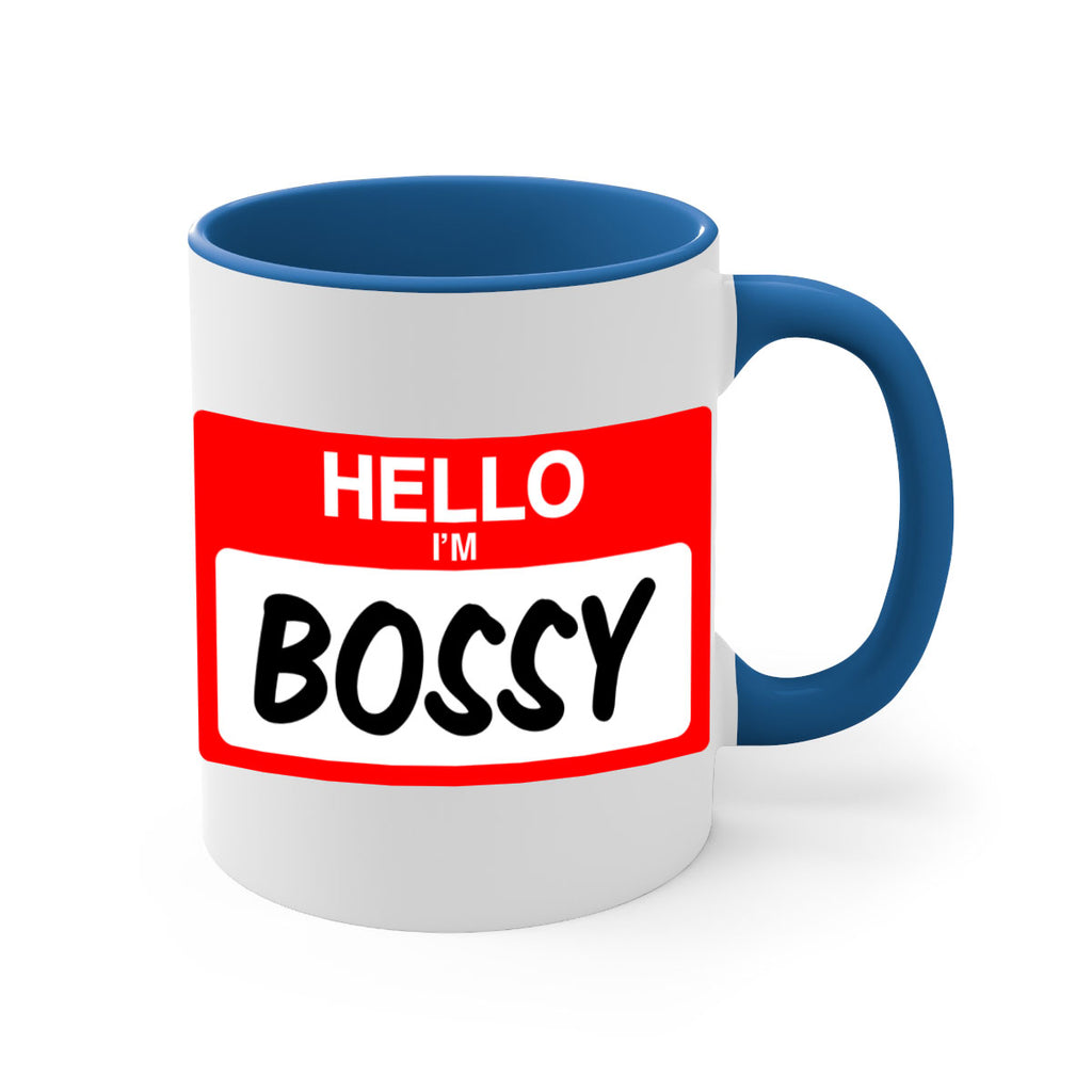 hello im bossy 132#- black words - phrases-Mug / Coffee Cup