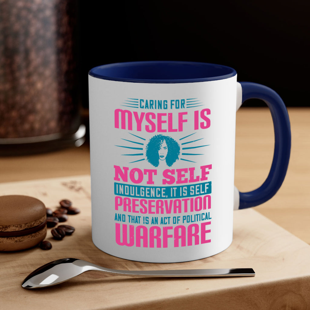 Caring for myself is not selfindulgence it is selfpreservation Style 36#- Afro - Black-Mug / Coffee Cup