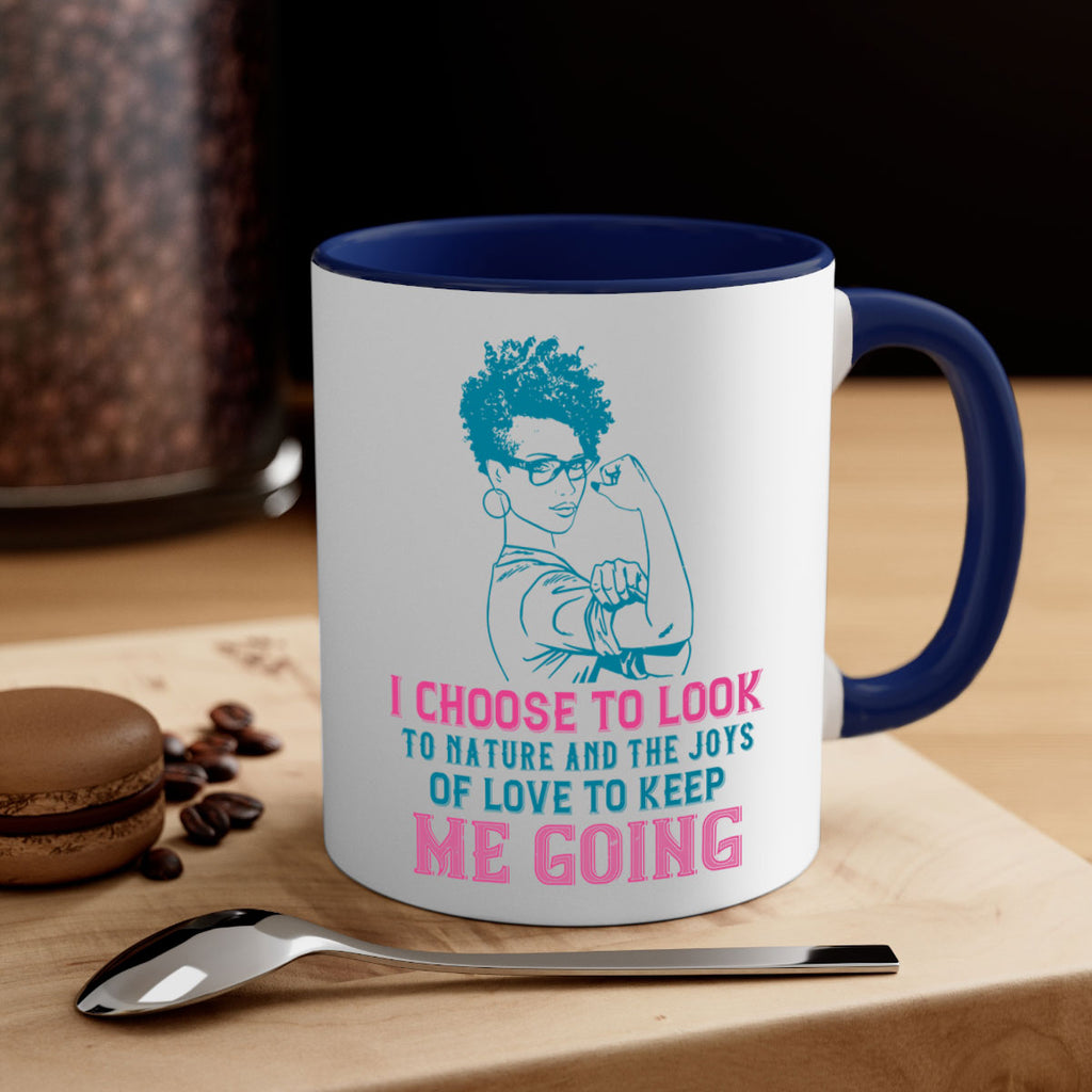 I choose to look to nature and the joys of love to keep me going Style 6#- Afro - Black-Mug / Coffee Cup