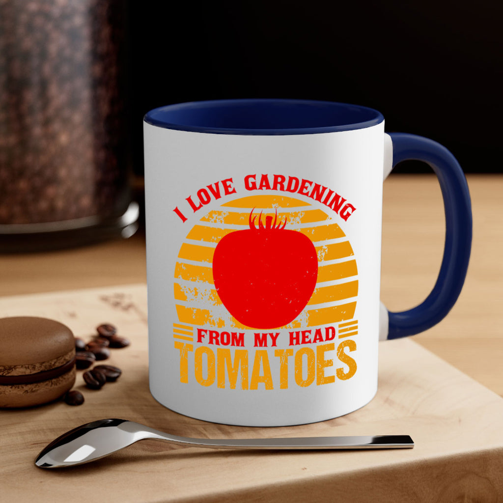 I love gardening From my head Tomatoes 53#- Farm and garden-Mug / Coffee Cup
