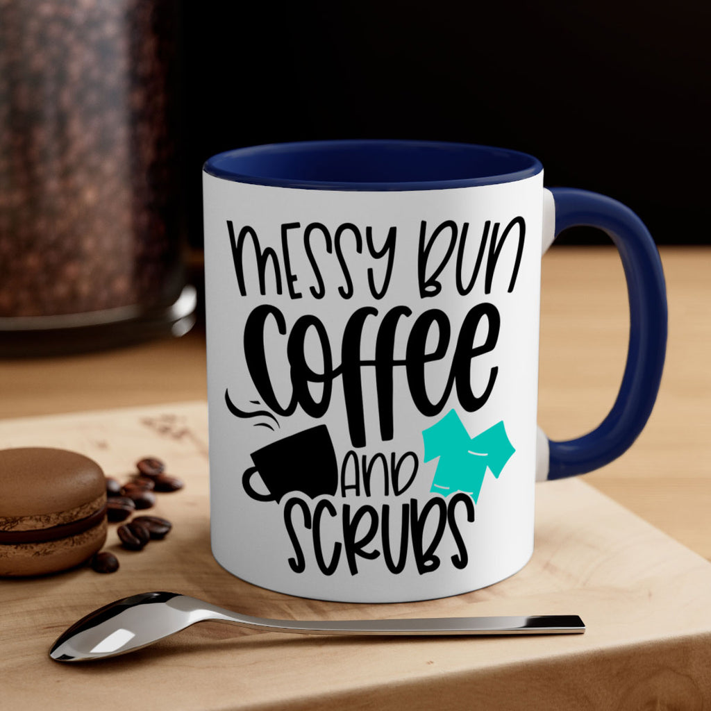 Messy Bun Coffee And Scrubs Style Style 132#- nurse-Mug / Coffee Cup
