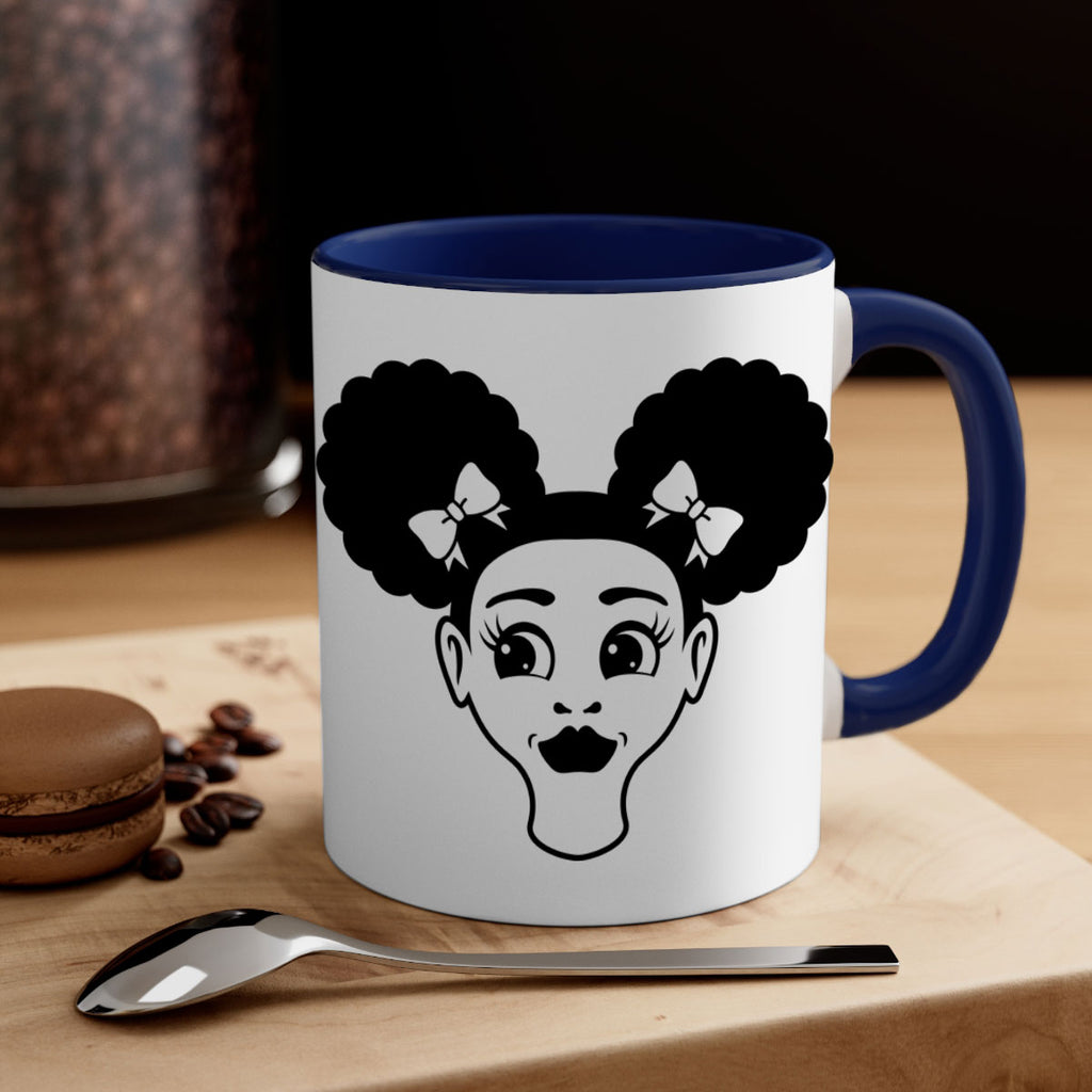 afro puffs girl face 73#- Black women - Girls-Mug / Coffee Cup