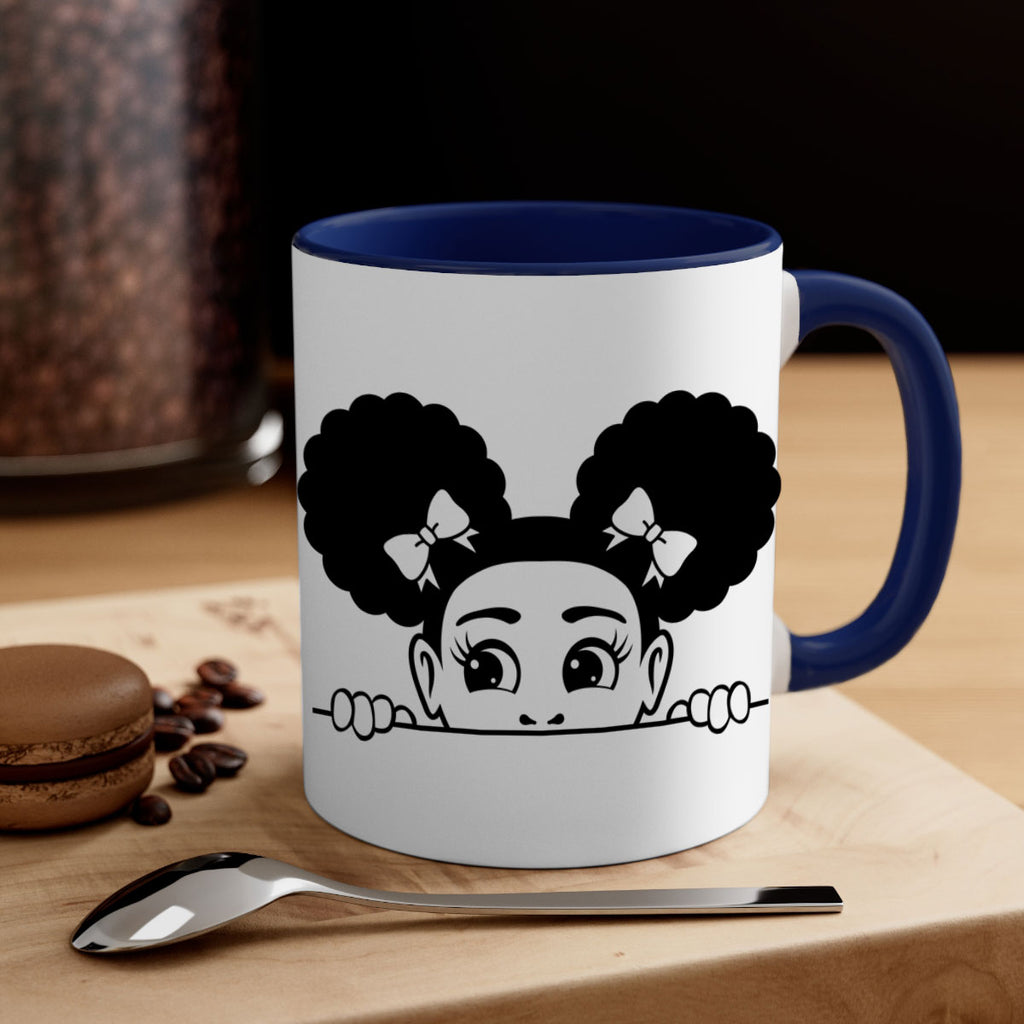 afro puffs girl peekaboo 81#- Black women - Girls-Mug / Coffee Cup