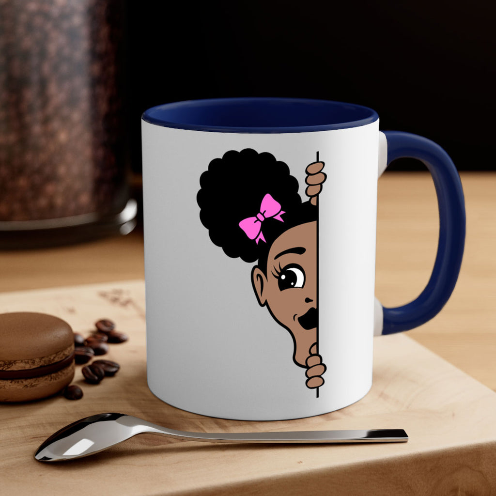 afro puffs girl peekaboo 83#- Black women - Girls-Mug / Coffee Cup
