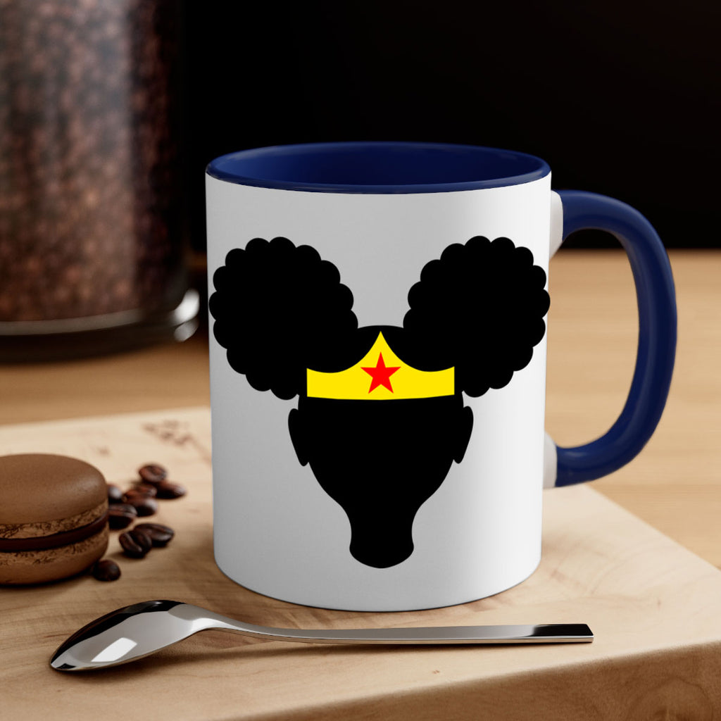 afro puffs girl wonder woman 78#- Black women - Girls-Mug / Coffee Cup
