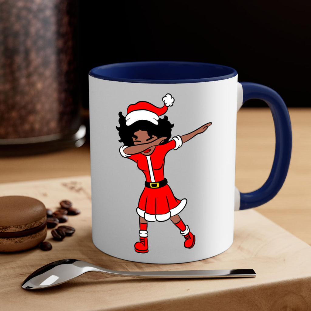 dabbing santa claus afro girl 50#- Black women - Girls-Mug / Coffee Cup
