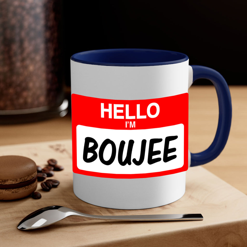 hello im boujee 131#- black words - phrases-Mug / Coffee Cup