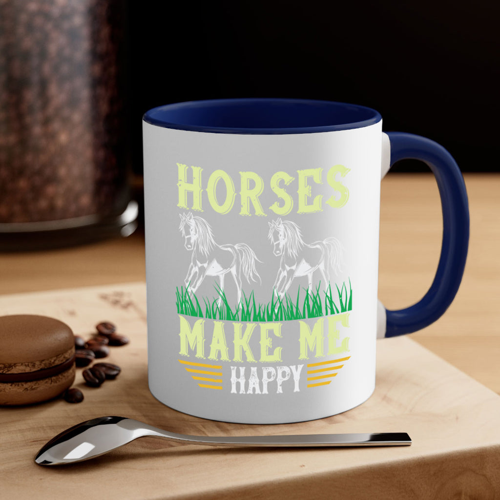horses make me happy Style 40#- horse-Mug / Coffee Cup