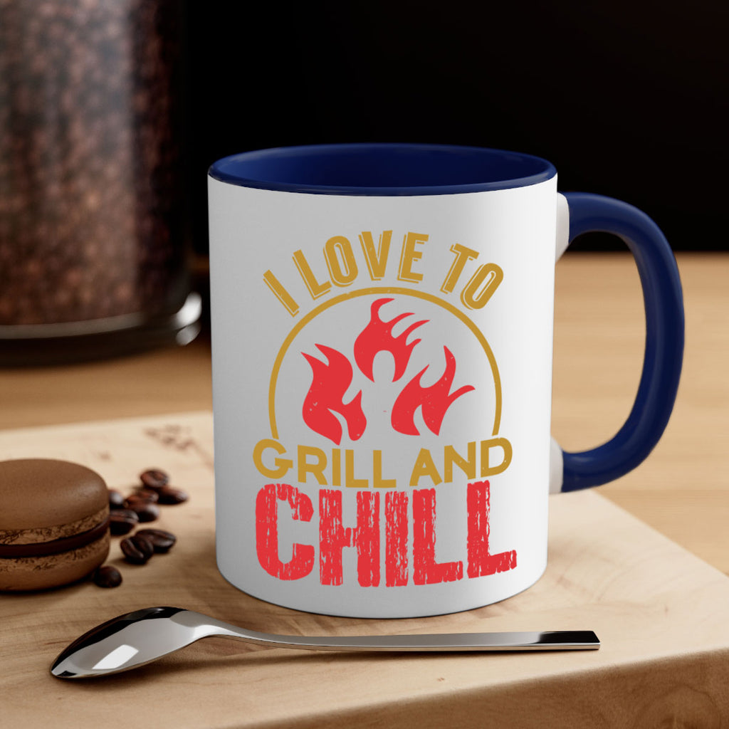 i love to grill and chill 38#- bbq-Mug / Coffee Cup