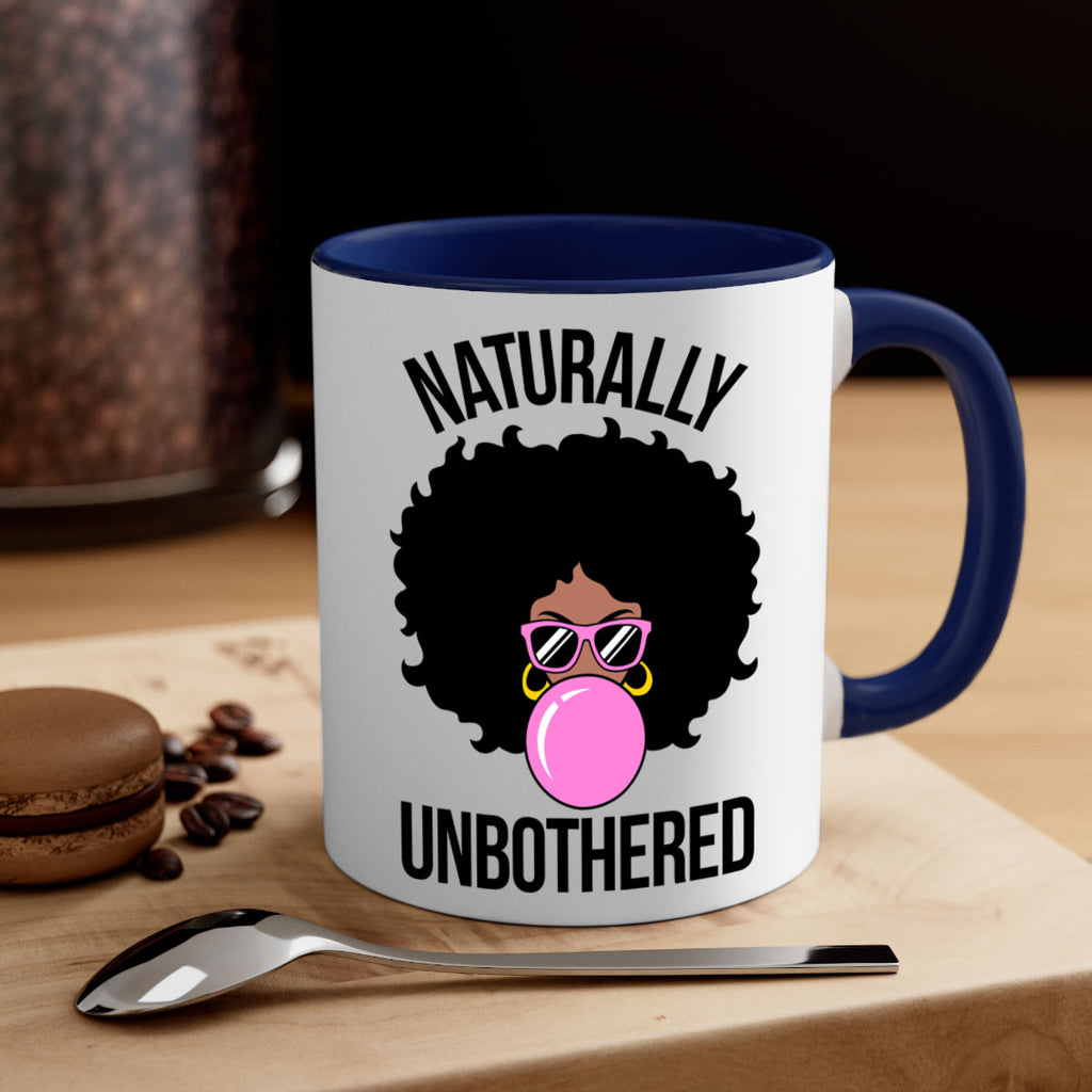 naturally unbothered afro woman 64#- black words - phrases-Mug / Coffee Cup