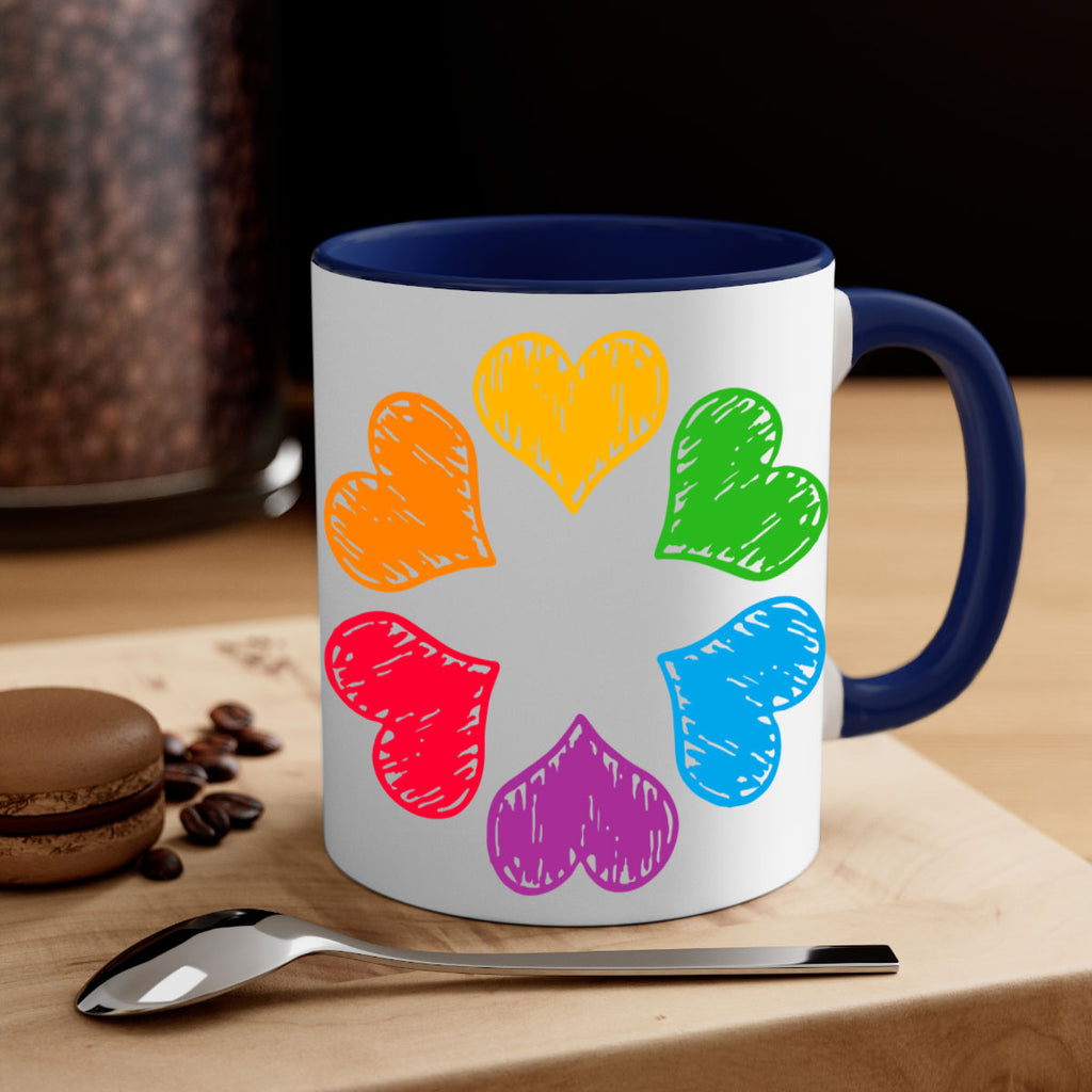 rainbow circle of hearts pride lgbt 32#- lgbt-Mug / Coffee Cup