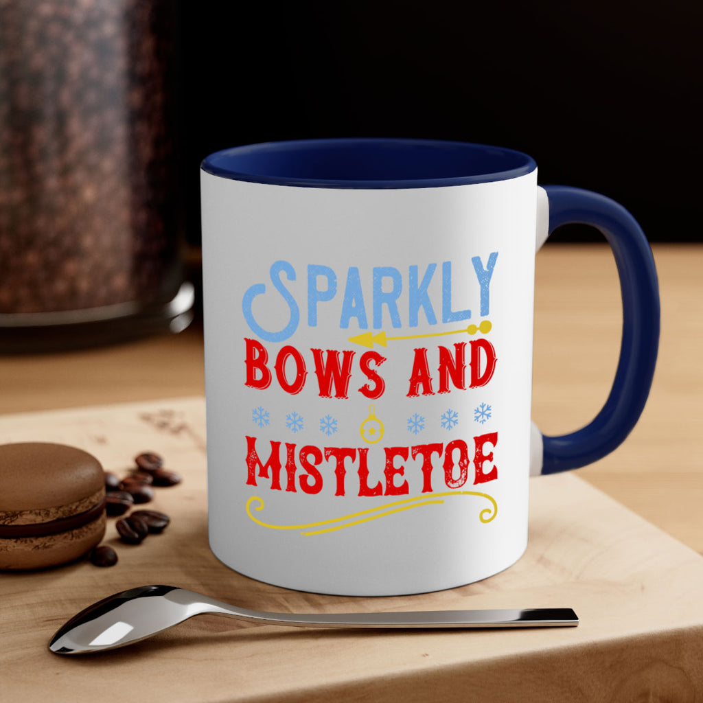 sparkly bows and mistletoe 354#- christmas-Mug / Coffee Cup