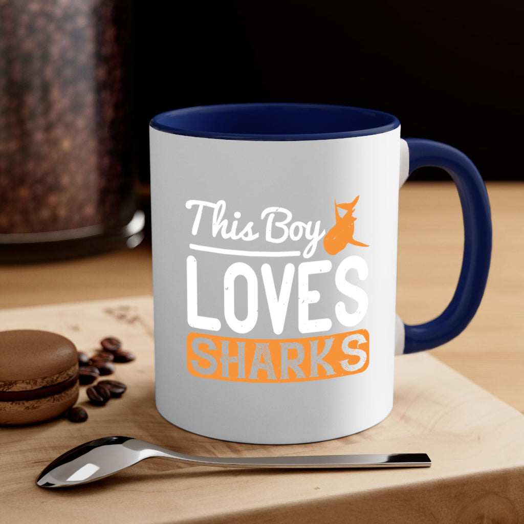 this boy loves sharks Style 14#- Shark-Fish-Mug / Coffee Cup