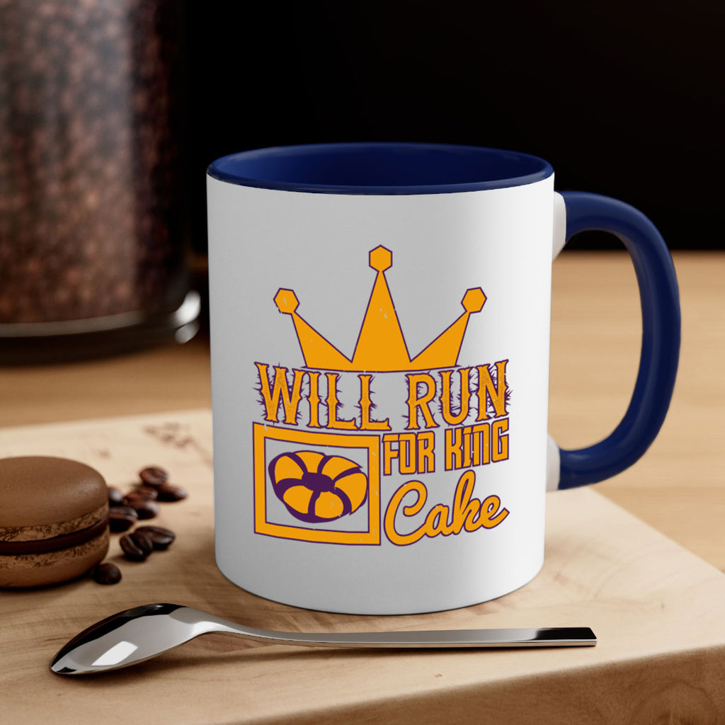 will run for king cake 28#- mardi gras-Mug / Coffee Cup