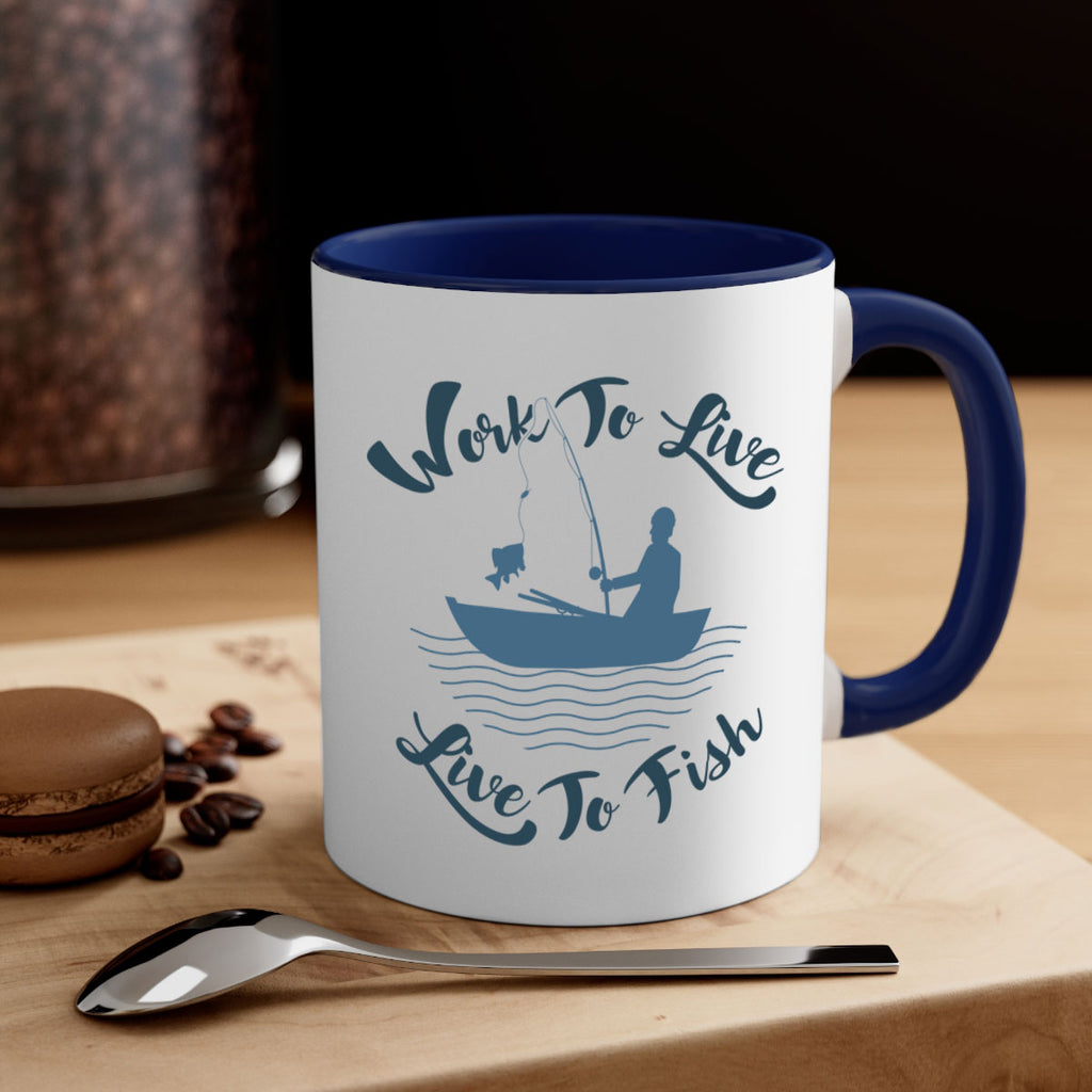 work to live 10#- fishing-Mug / Coffee Cup
