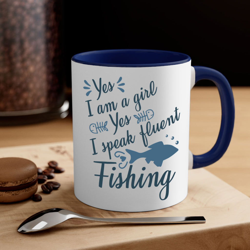 yes i am a girl 9#- fishing-Mug / Coffee Cup