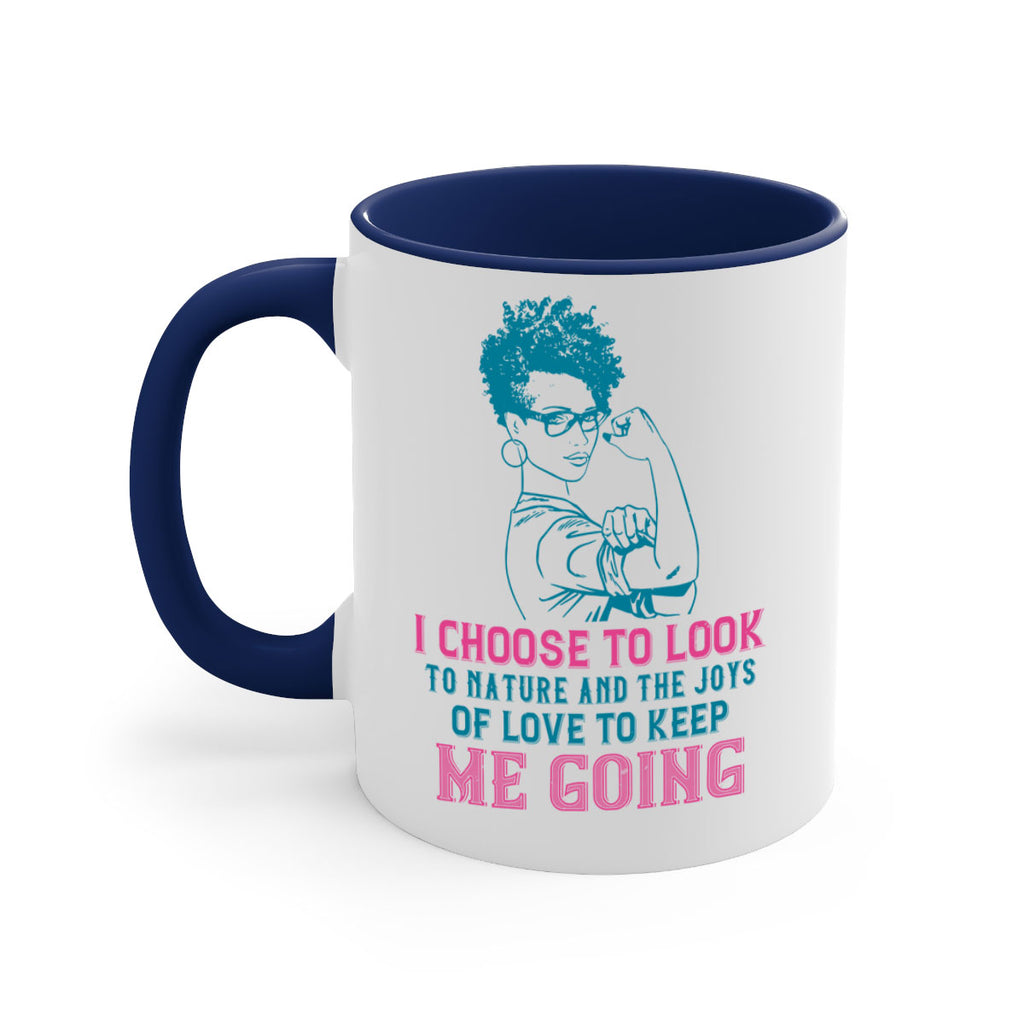 I choose to look to nature and the joys of love to keep me going Style 6#- Afro - Black-Mug / Coffee Cup