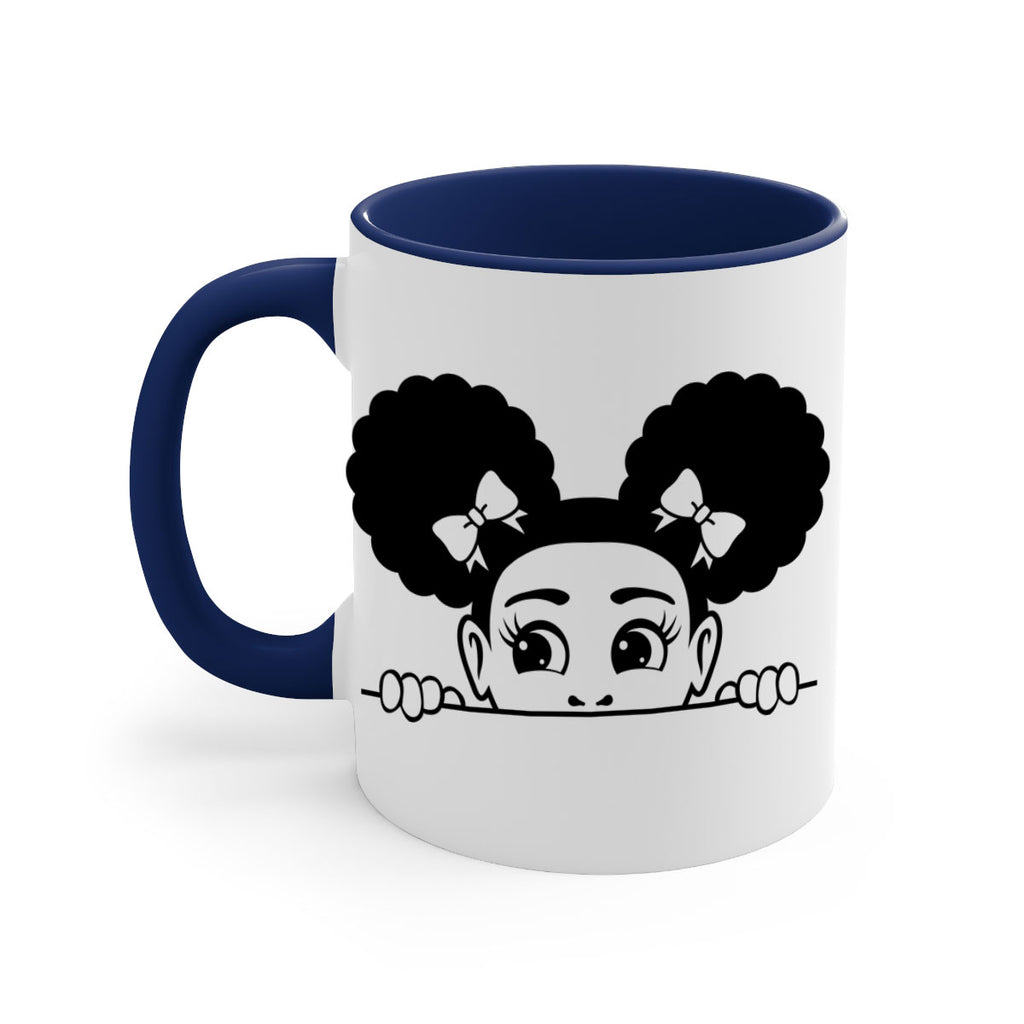 afro puffs girl peekaboo 81#- Black women - Girls-Mug / Coffee Cup