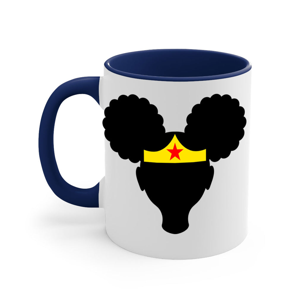 afro puffs girl wonder woman 78#- Black women - Girls-Mug / Coffee Cup