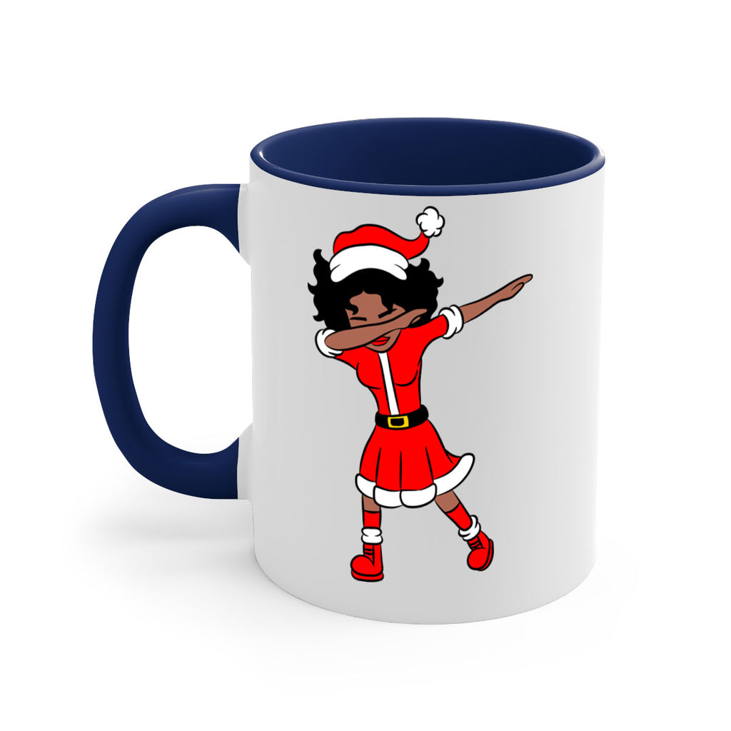 dabbing santa claus afro girl 50#- Black women - Girls-Mug / Coffee Cup