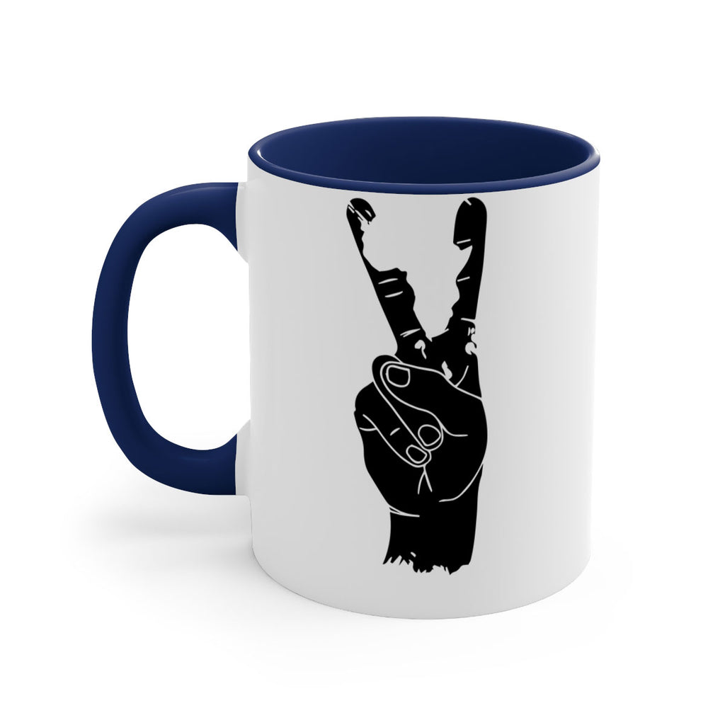 peace hand with africa- black words - phrases-Mug / Coffee Cup