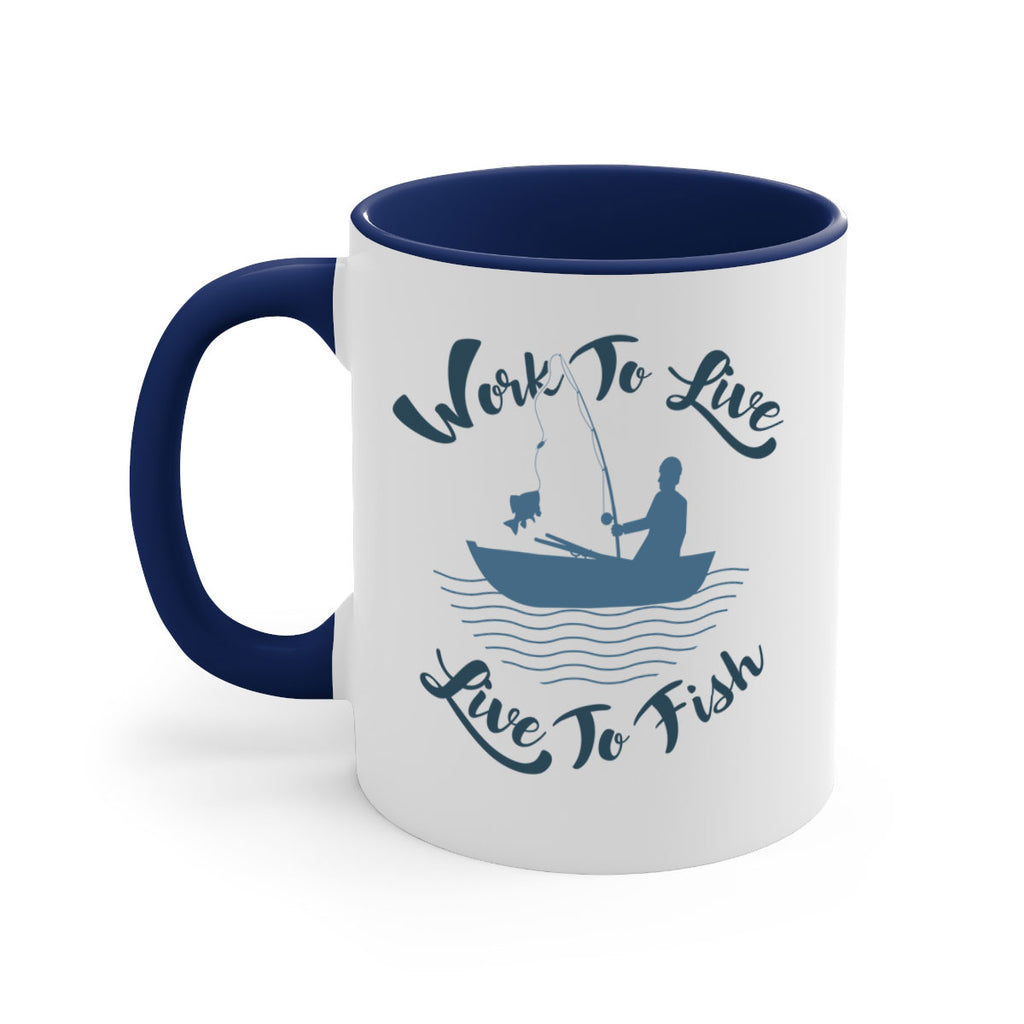 work to live 10#- fishing-Mug / Coffee Cup