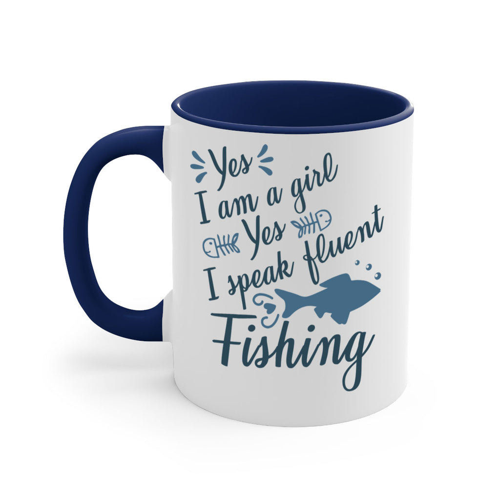 yes i am a girl 9#- fishing-Mug / Coffee Cup