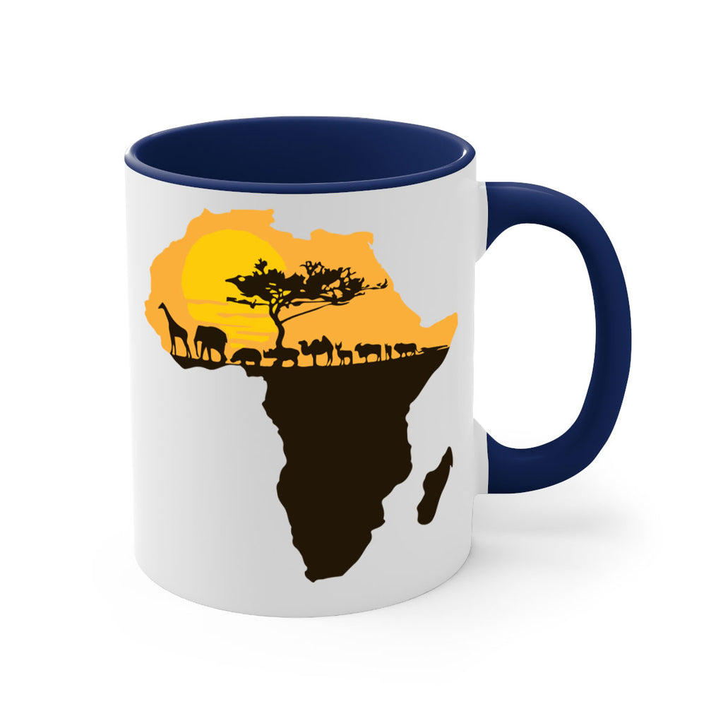 africa with animals- black words - phrases-Mug / Coffee Cup