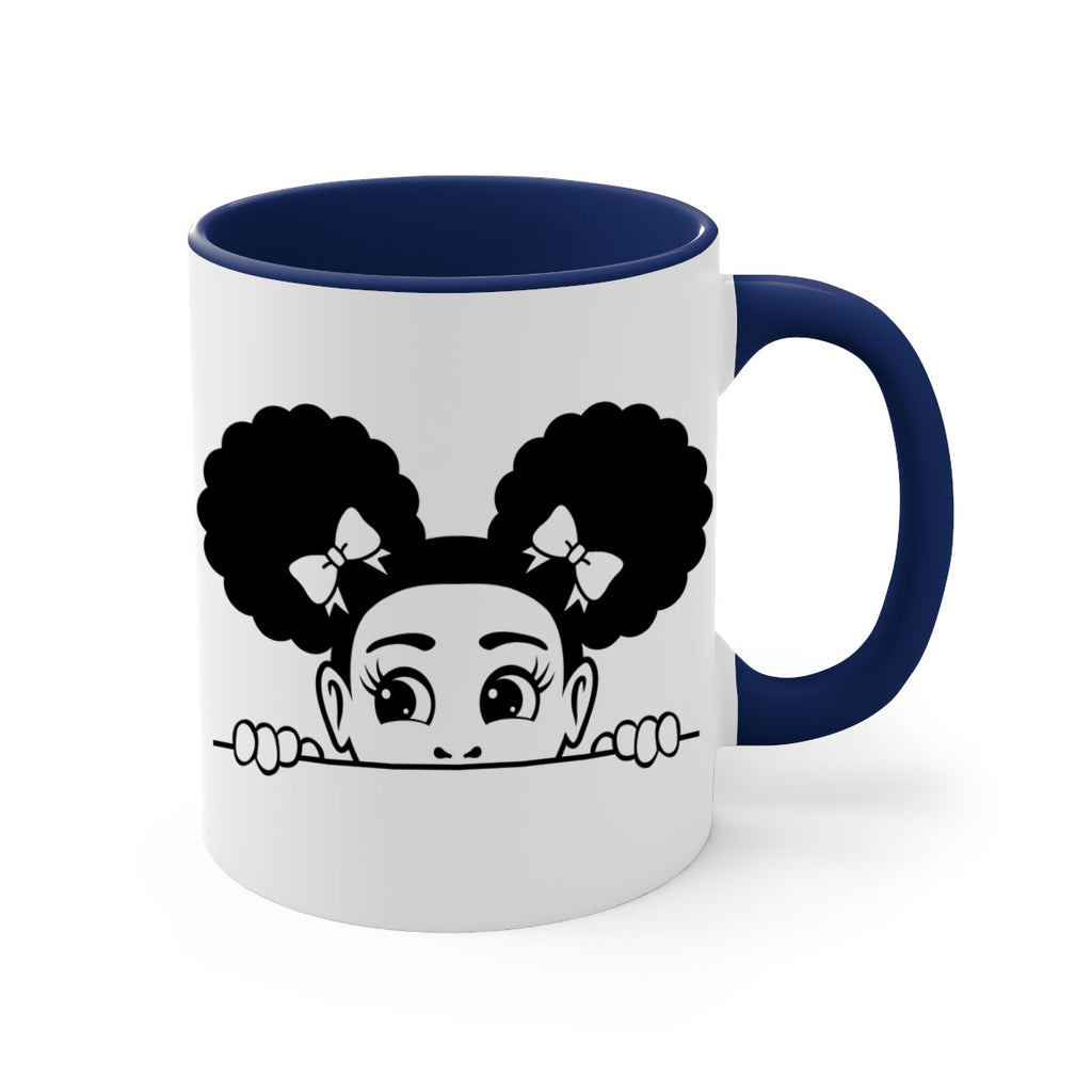 afro puffs girl peekaboo 81#- Black women - Girls-Mug / Coffee Cup