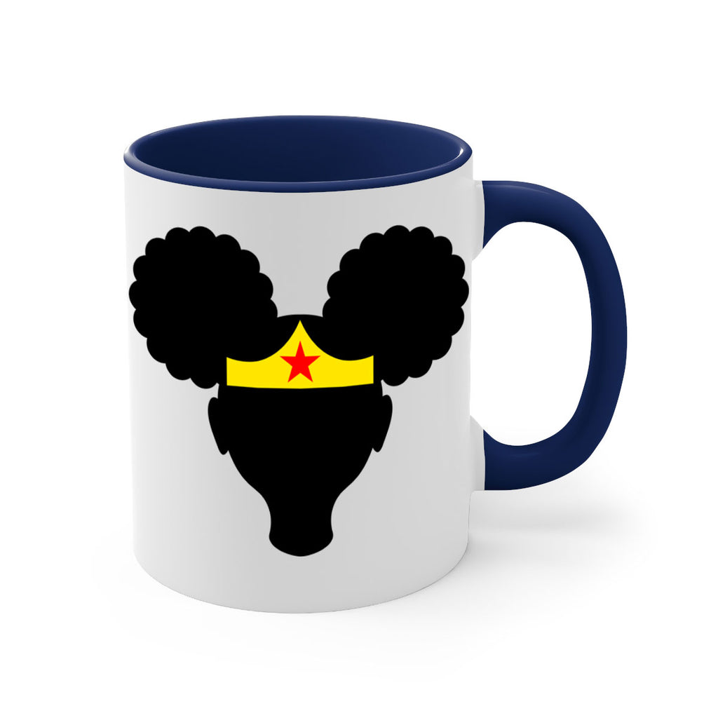 afro puffs girl wonder woman 78#- Black women - Girls-Mug / Coffee Cup