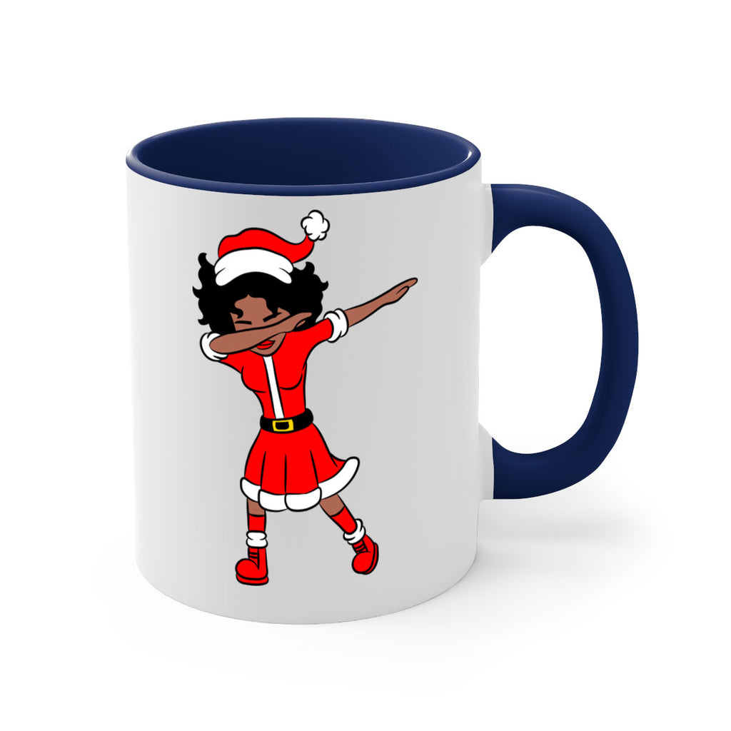 dabbing santa claus afro girl 50#- Black women - Girls-Mug / Coffee Cup