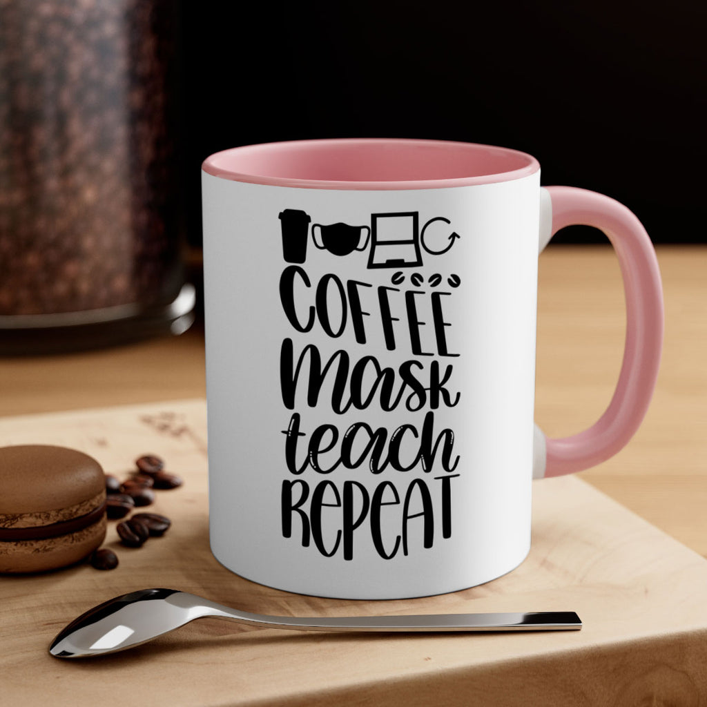 Coffee Mask Teach Repeat Style 84#- teacher-Mug / Coffee Cup