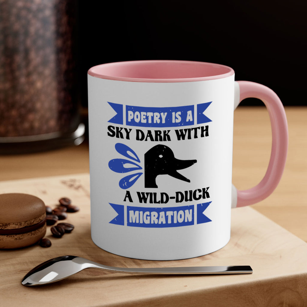 Poetry is a sky dark with a wildduck migration Style 22#- duck-Mug / Coffee Cup