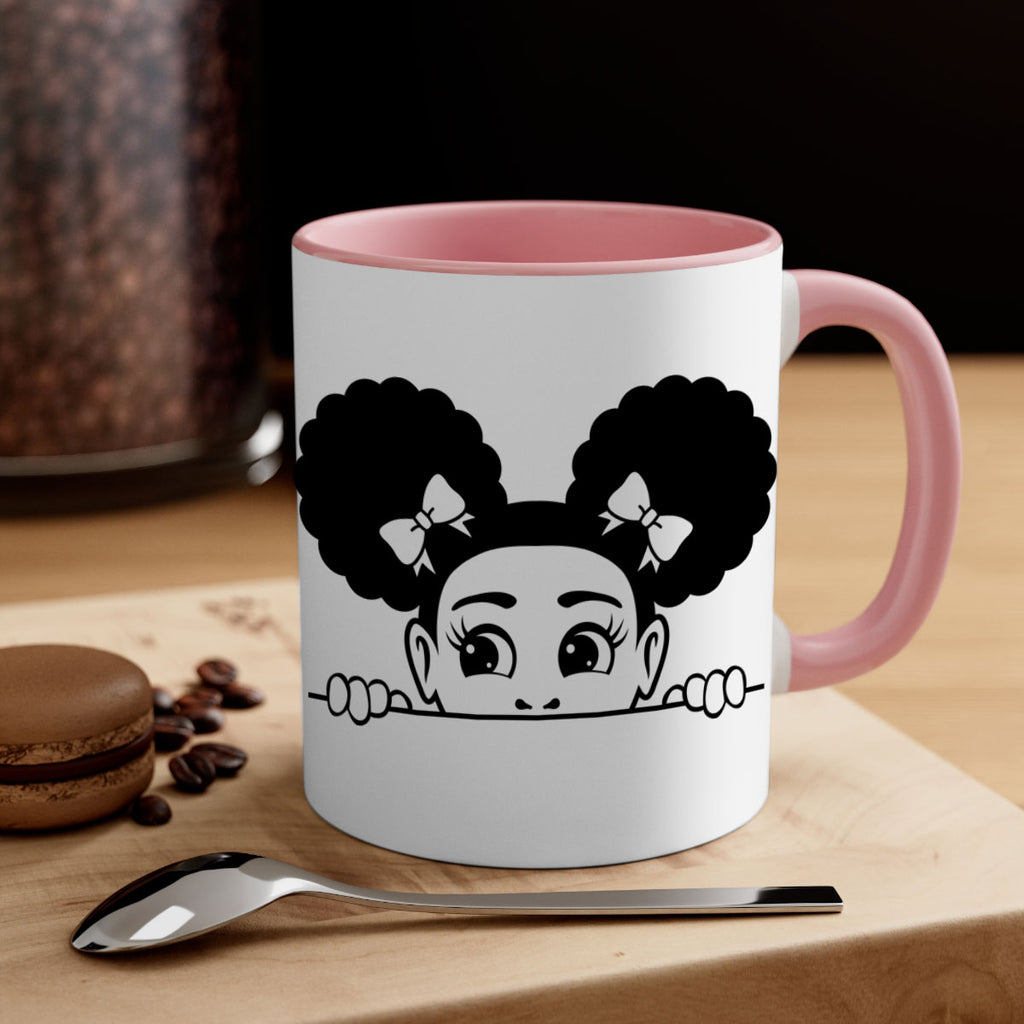 afro puffs girl peekaboo 81#- Black women - Girls-Mug / Coffee Cup
