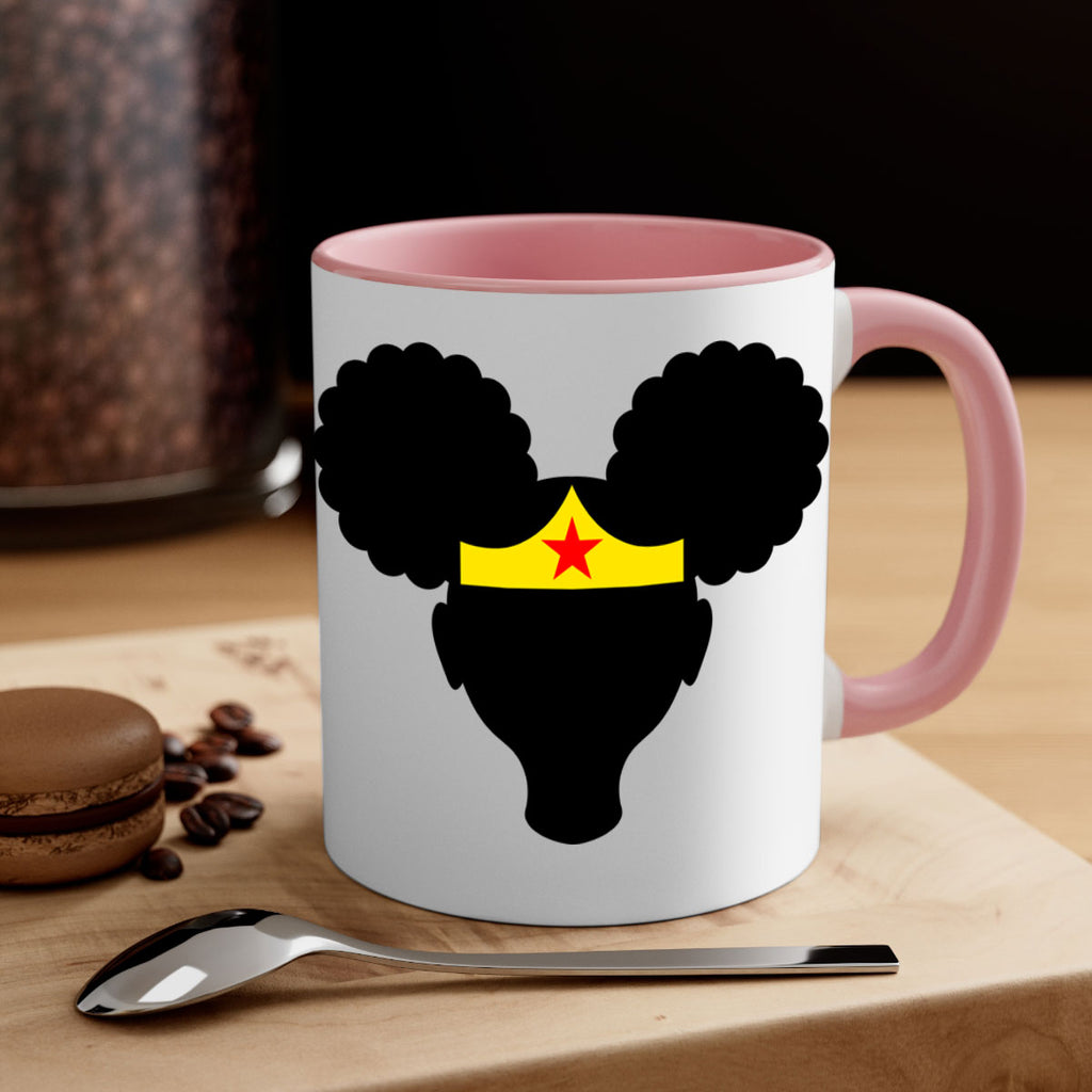 afro puffs girl wonder woman 78#- Black women - Girls-Mug / Coffee Cup