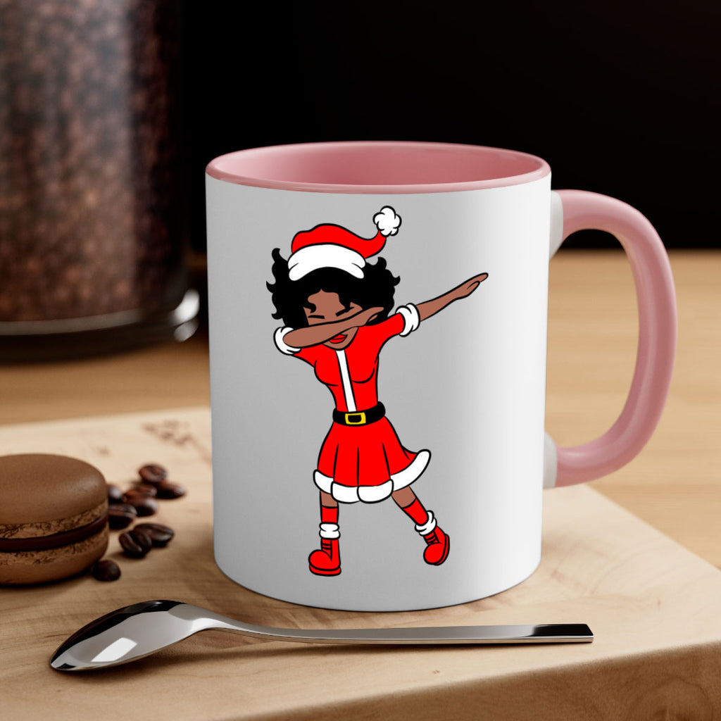 dabbing santa claus afro girl 50#- Black women - Girls-Mug / Coffee Cup