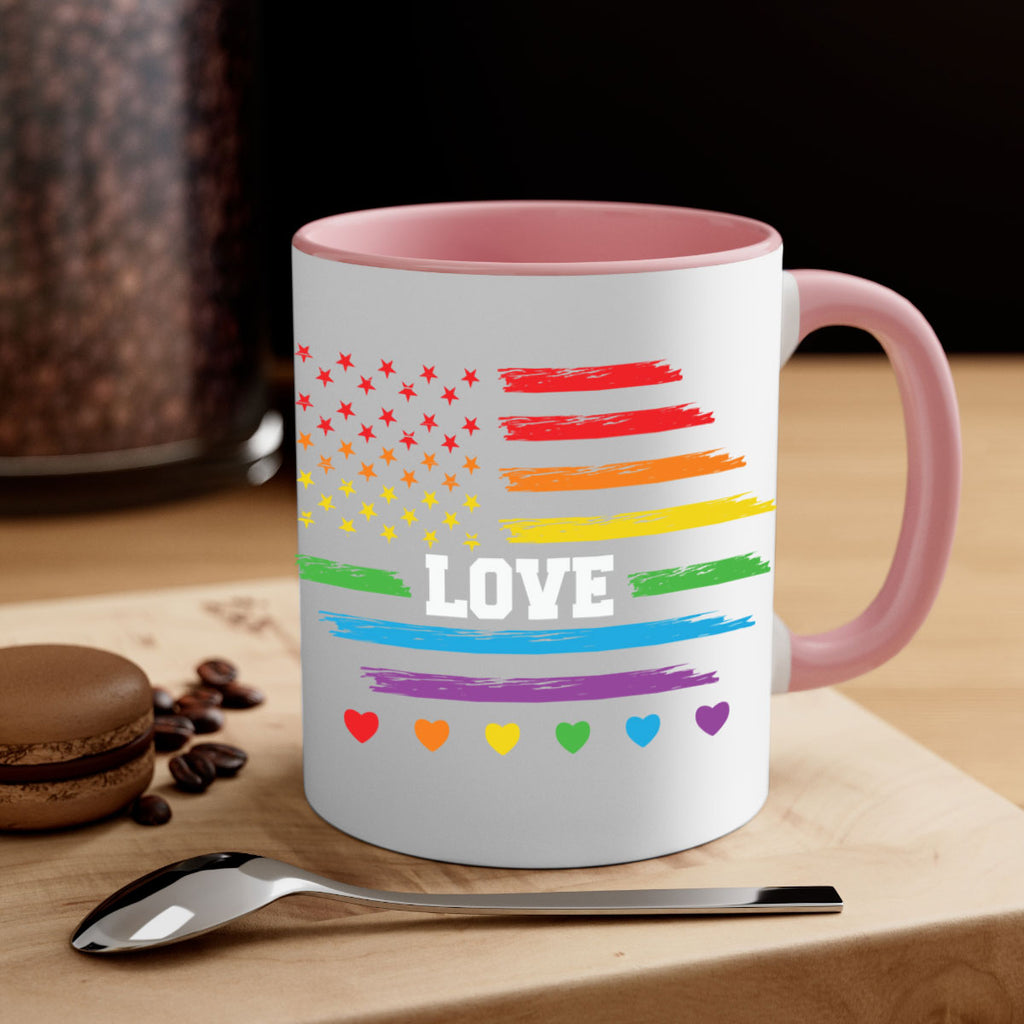 love rainbow american flag lgbtq lgbt 83#- lgbt-Mug / Coffee Cup