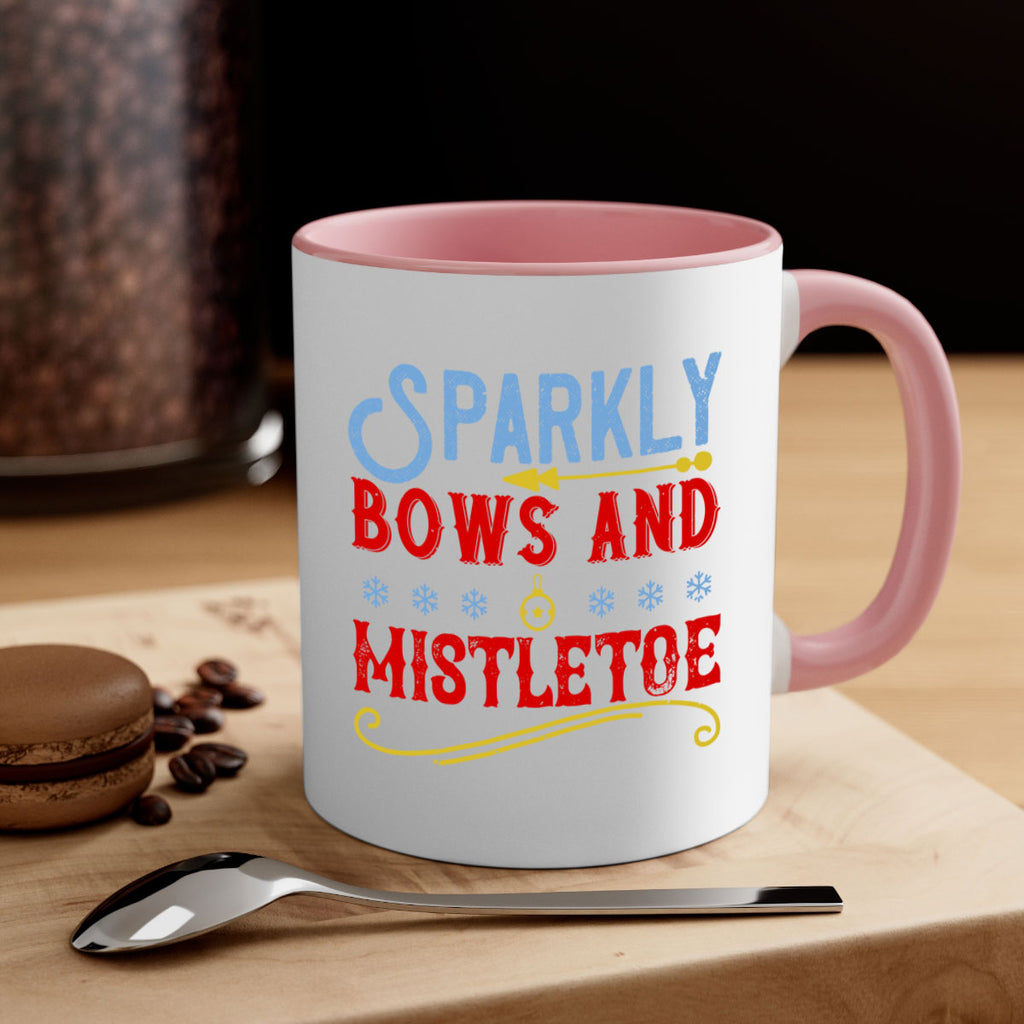 sparkly bows and mistletoe 354#- christmas-Mug / Coffee Cup