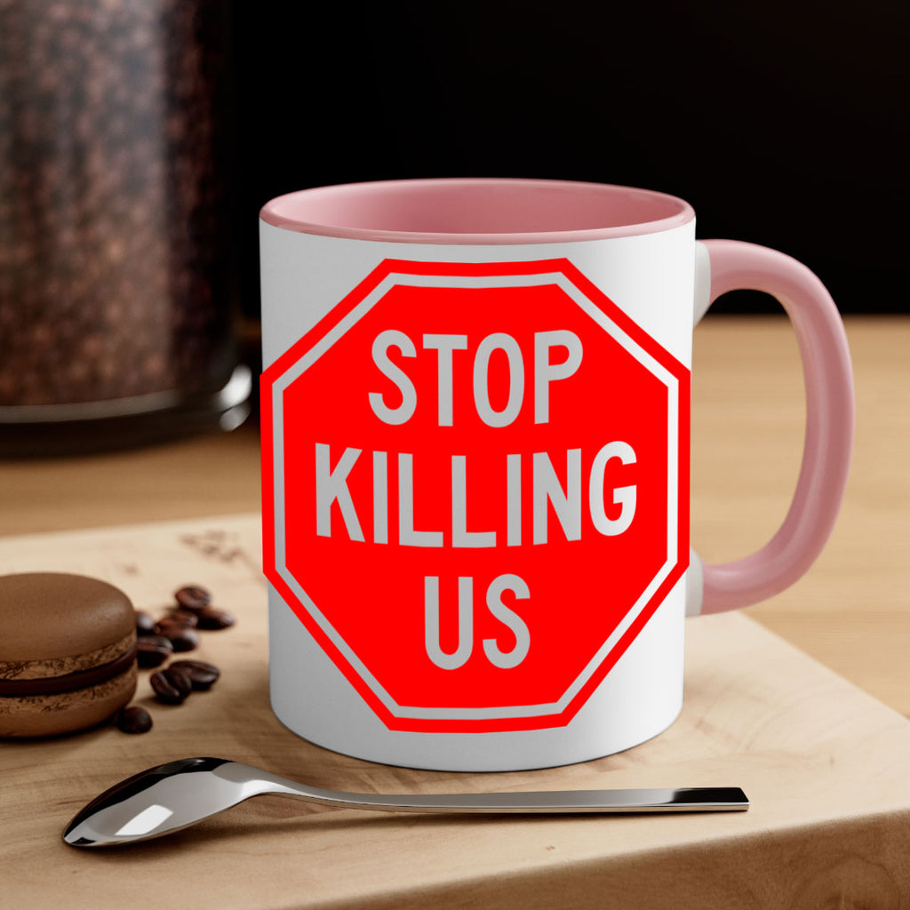 stop killing us 25#- black words - phrases-Mug / Coffee Cup
