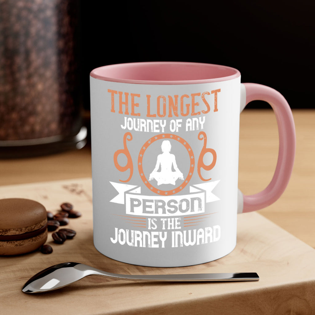 the longest journey of any person is the journey inward 58#- yoga-Mug / Coffee Cup