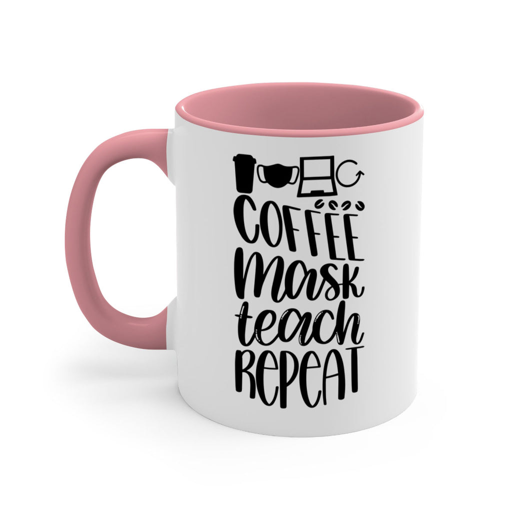 Coffee Mask Teach Repeat Style 84#- teacher-Mug / Coffee Cup