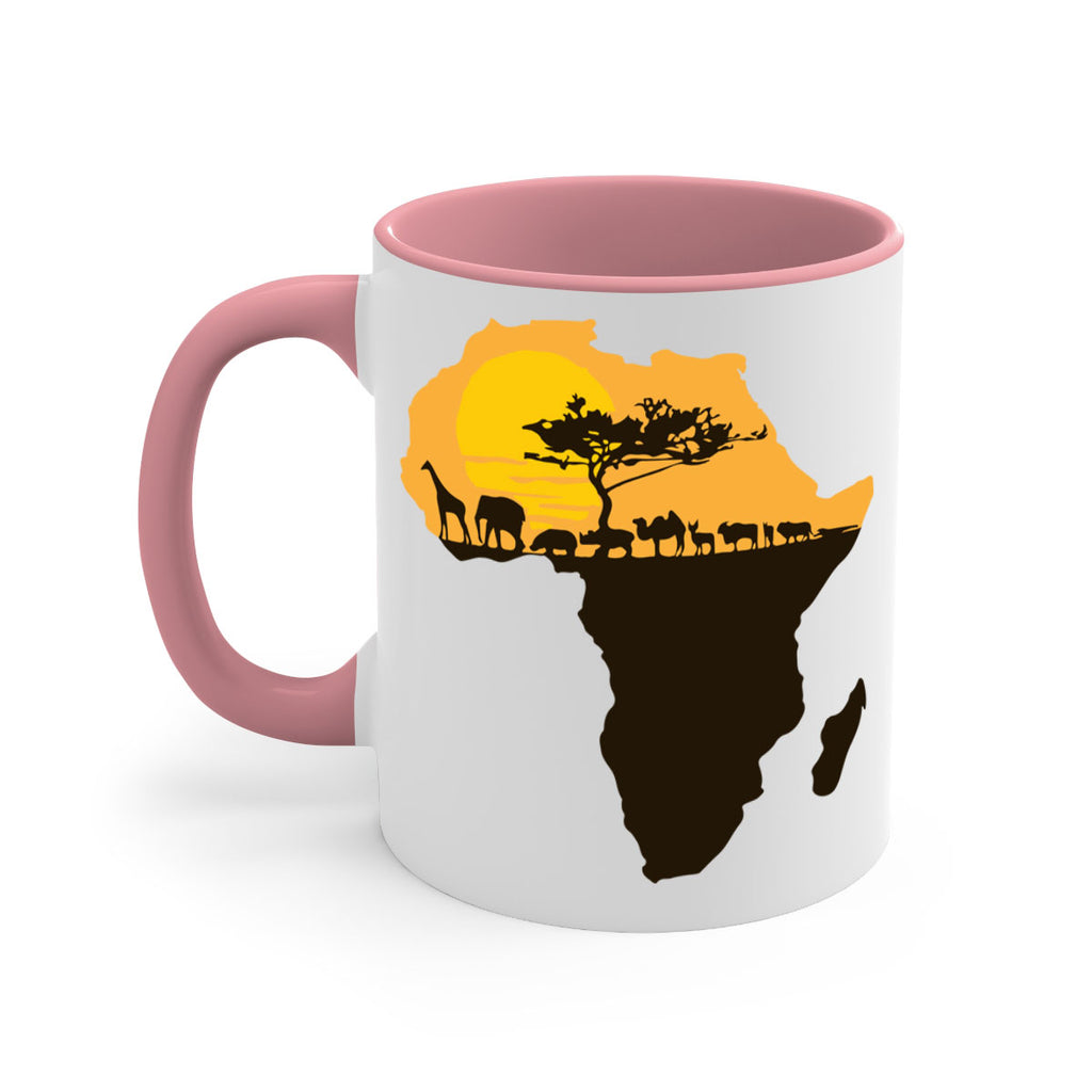 africa with animals- black words - phrases-Mug / Coffee Cup