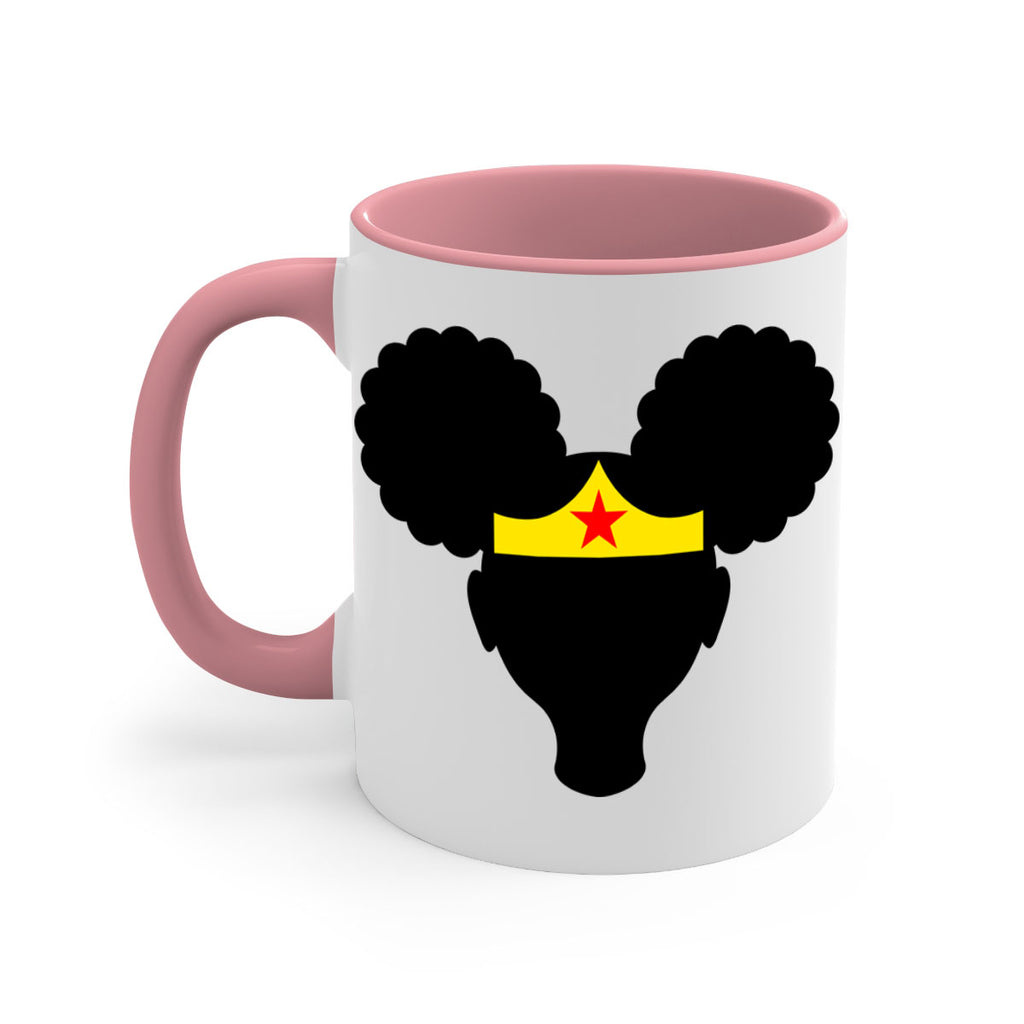 afro puffs girl wonder woman 78#- Black women - Girls-Mug / Coffee Cup