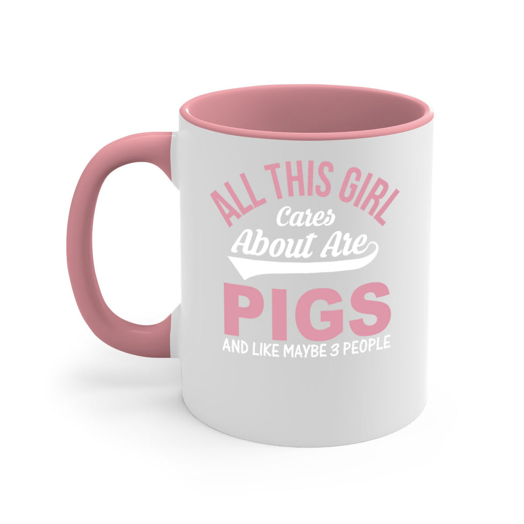 all this girl cares about are pigs and like maybe people Style 95#- pig-Mug / Coffee Cup