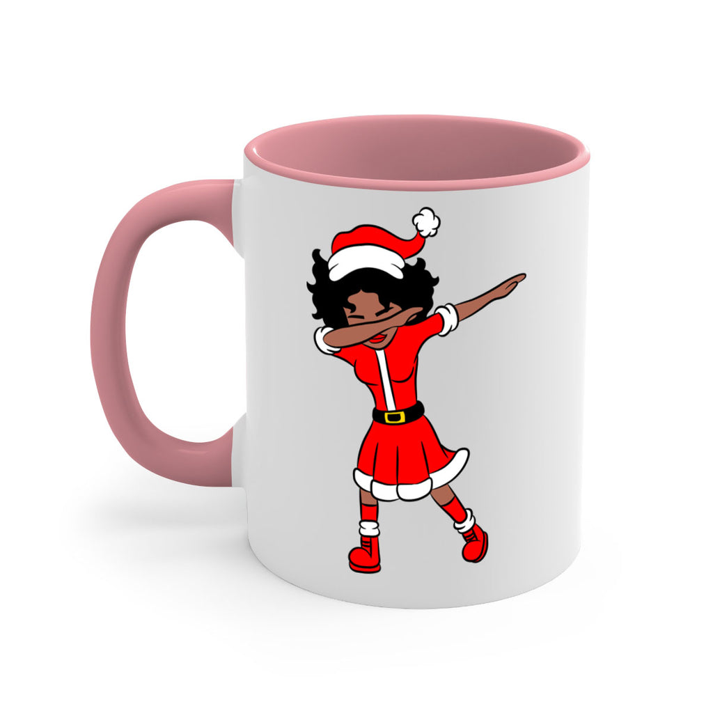 dabbing santa claus afro girl 50#- Black women - Girls-Mug / Coffee Cup