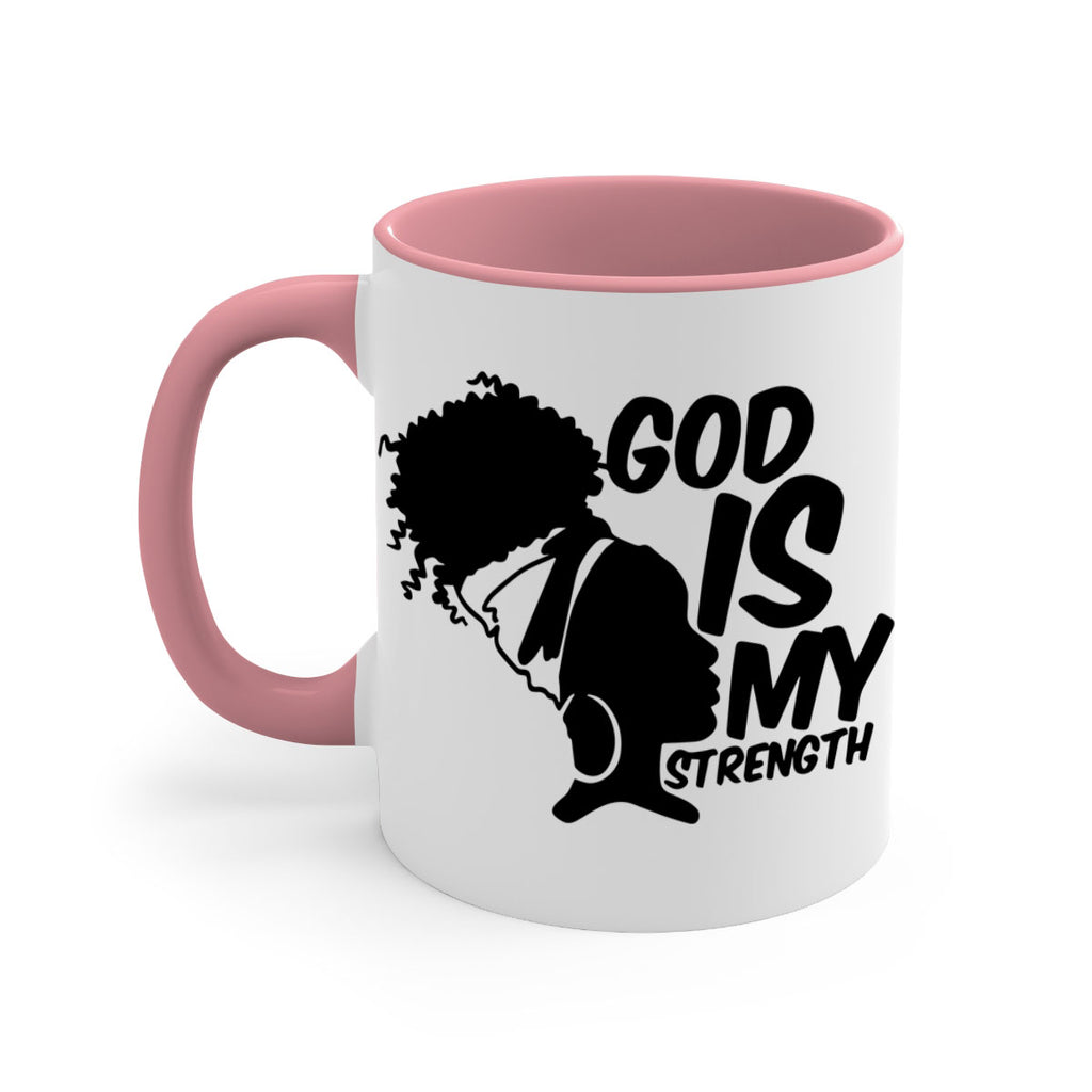god is my strength- black words - phrases-Mug / Coffee Cup