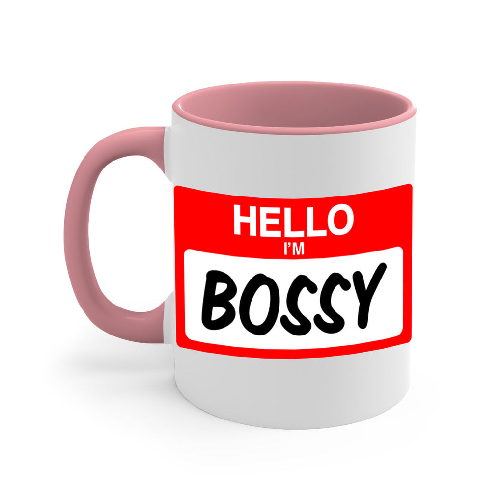 hello im bossy 132#- black words - phrases-Mug / Coffee Cup