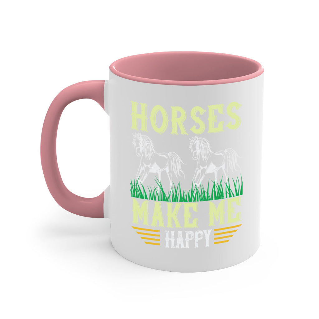 horses make me happy Style 40#- horse-Mug / Coffee Cup